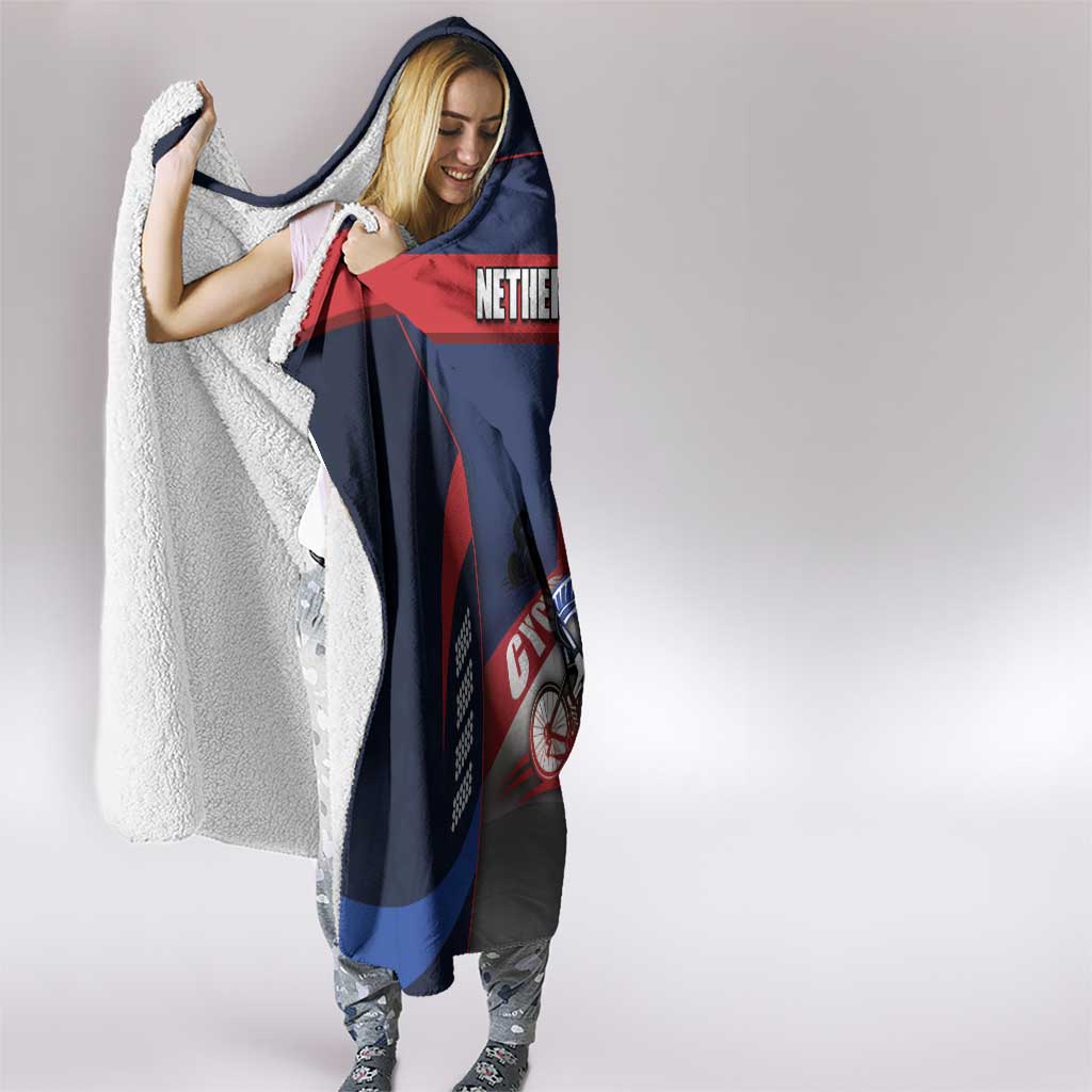Netherlands Cycling Hooded Blanket Sporty Style Navy - Wonder Print Shop