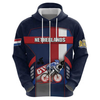 Personalized Netherlands Cycling Hoodie Sporty Style Navy - Wonder Print Shop