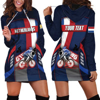 Personalized Netherlands Cycling Hoodie Dress Sporty Style Navy - Wonder Print Shop