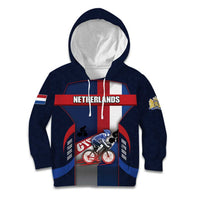 Personalized Netherlands Cycling Kid Hoodie Sporty Style Navy - Wonder Print Shop
