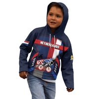 Personalized Netherlands Cycling Kid Hoodie Sporty Style Navy - Wonder Print Shop