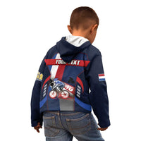 Personalized Netherlands Cycling Kid Hoodie Sporty Style Navy - Wonder Print Shop