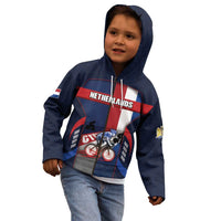 Personalized Netherlands Cycling Kid Hoodie Sporty Style Navy - Wonder Print Shop
