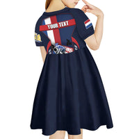 Personalized Netherlands Cycling Kid Short Sleeve Dress Sporty Style Navy - Wonder Print Shop