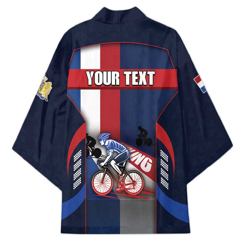 Personalized Netherlands Cycling Kimono Sporty Style Navy - Wonder Print Shop