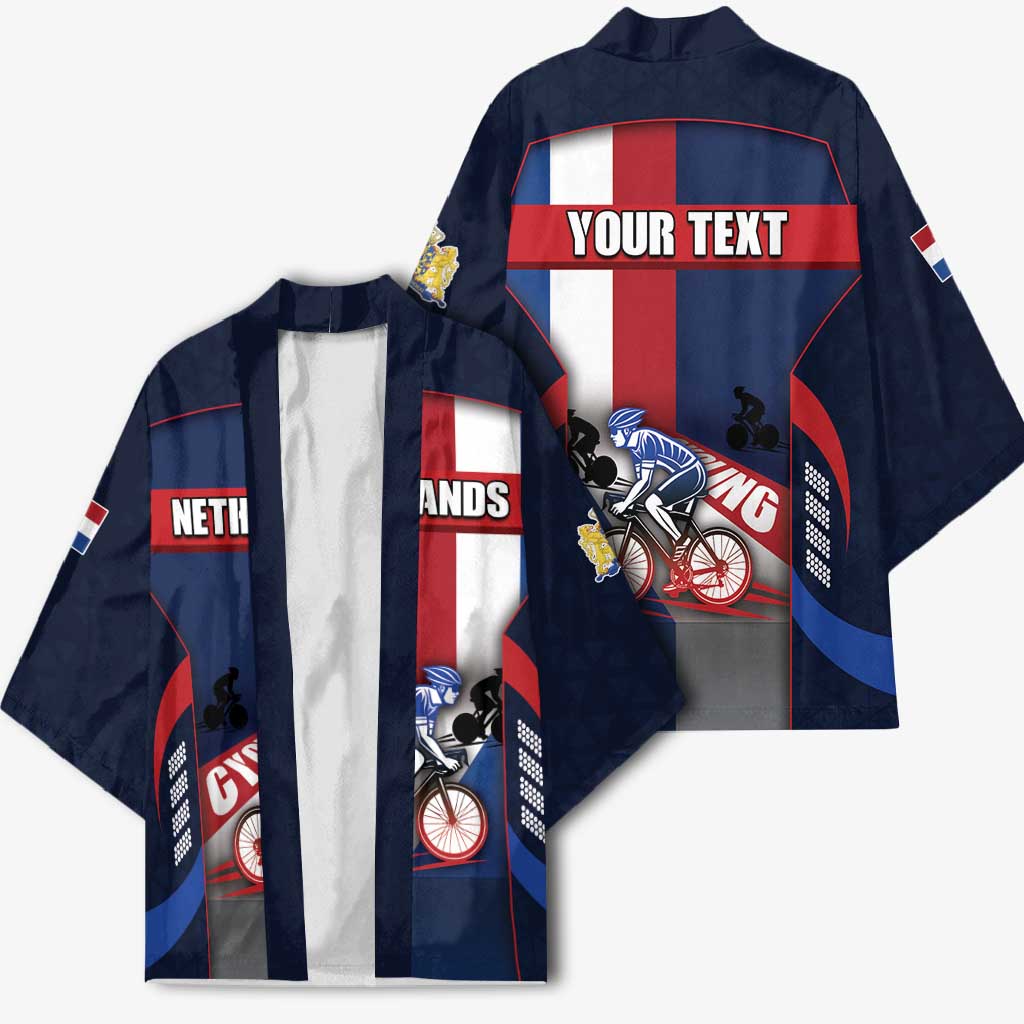 Personalized Netherlands Cycling Kimono Sporty Style Navy - Wonder Print Shop