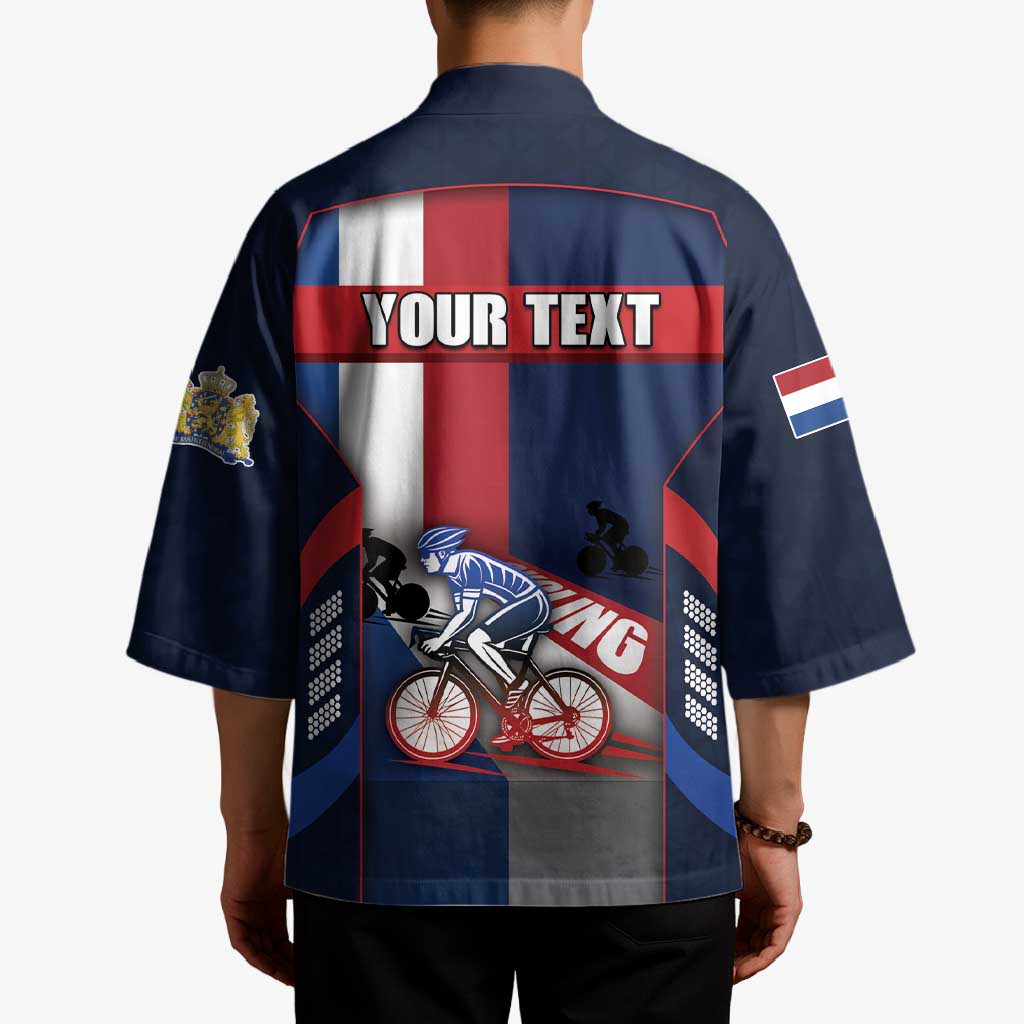 Personalized Netherlands Cycling Kimono Sporty Style Navy - Wonder Print Shop