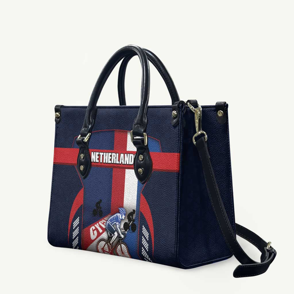 Netherlands Cycling Leather Bag Sporty Style Navy - Wonder Print Shop