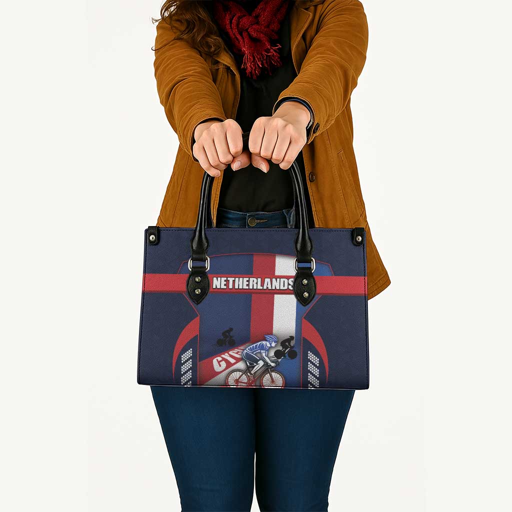 Netherlands Cycling Leather Bag Sporty Style Navy - Wonder Print Shop