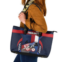 Netherlands Cycling Leather Tote Bag Sporty Style Navy - Wonder Print Shop