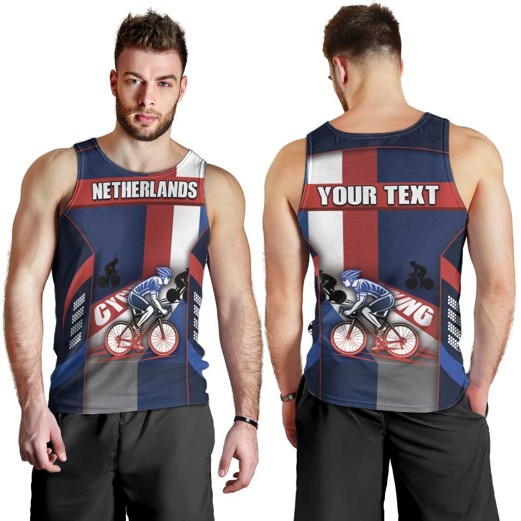 Personalized Netherlands Cycling Men Tank Top Sporty Style Navy - Wonder Print Shop