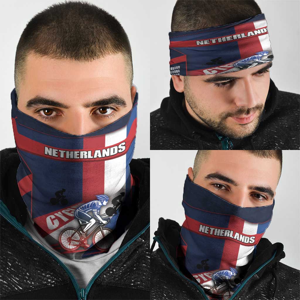 Netherlands Cycling Neck Gaiter Sporty Style Navy - Wonder Print Shop