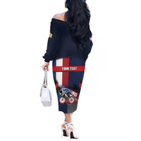 Personalized Netherlands Cycling Off The Shoulder Long Sleeve Dress Sporty Style Navy - Wonder Print Shop
