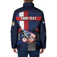 Personalized Netherlands Cycling Padded Jacket Sporty Style Navy - Wonder Print Shop