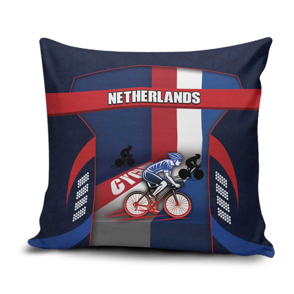 Netherlands Cycling Pillow Cover Sporty Style Navy - Wonder Print Shop