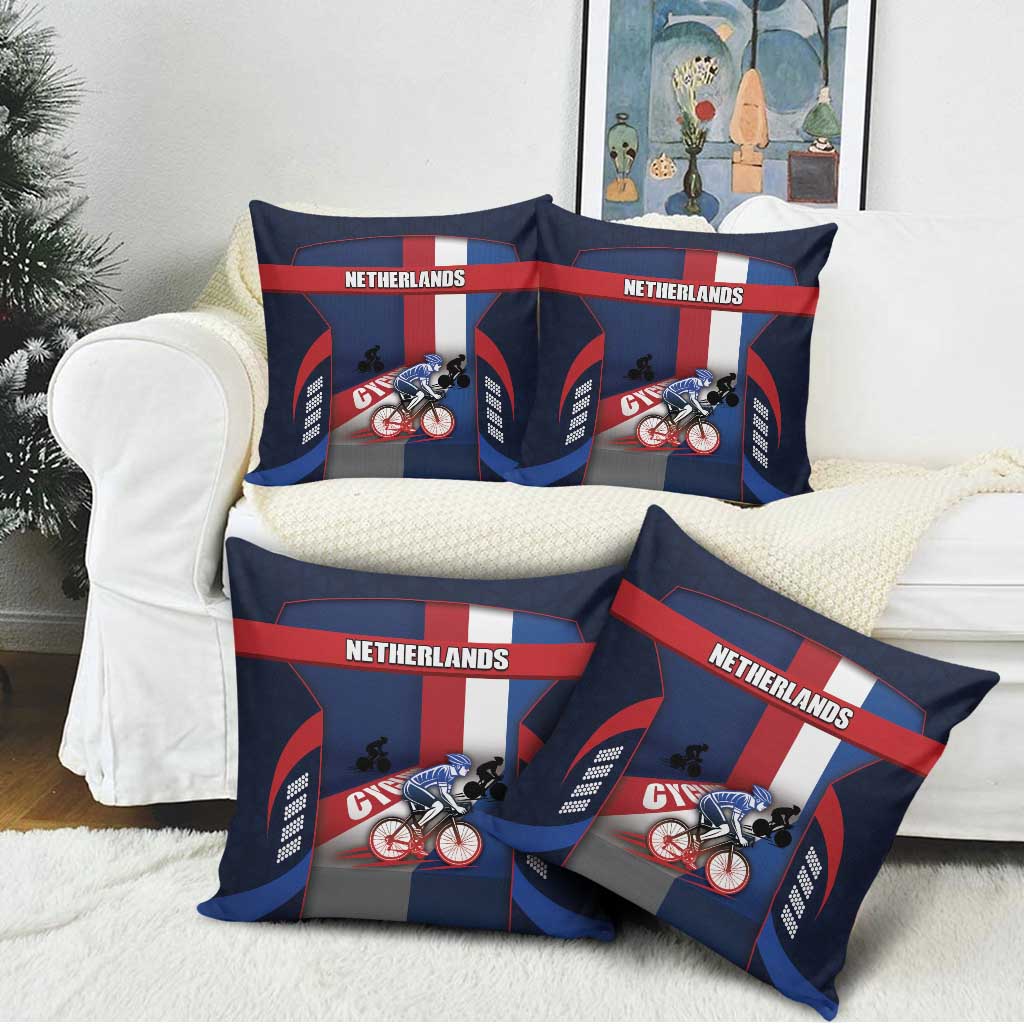 Netherlands Cycling Pillow Cover Sporty Style Navy - Wonder Print Shop