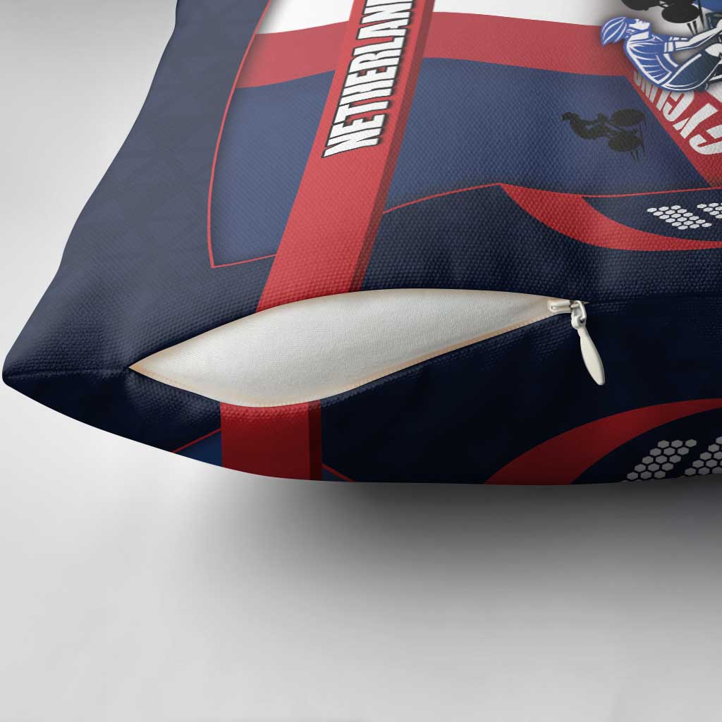 Netherlands Cycling Pillow Cover Sporty Style Navy - Wonder Print Shop