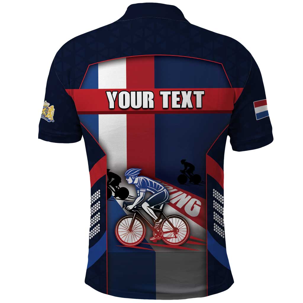 Personalized Netherlands Cycling Polo Shirt Sporty Style Navy - Wonder Print Shop