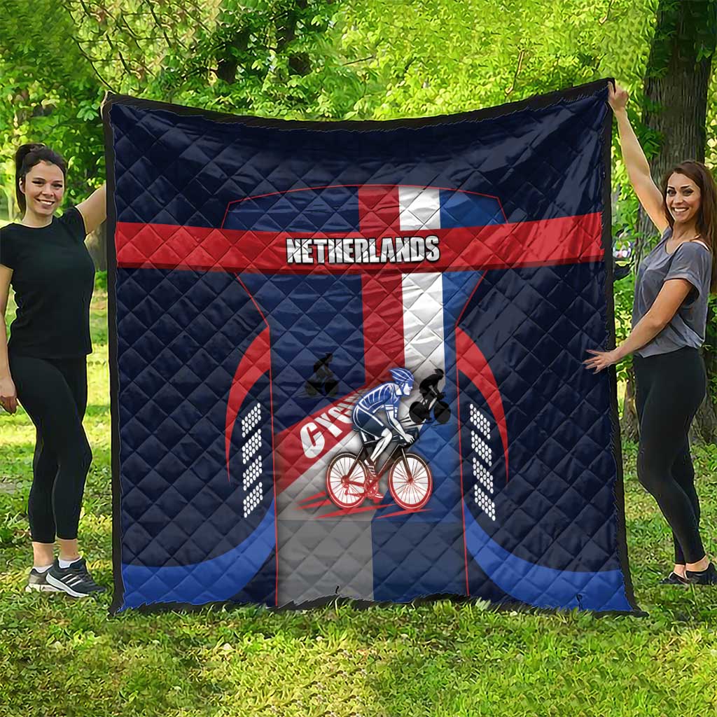 Netherlands Cycling Quilt Sporty Style Navy - Wonder Print Shop