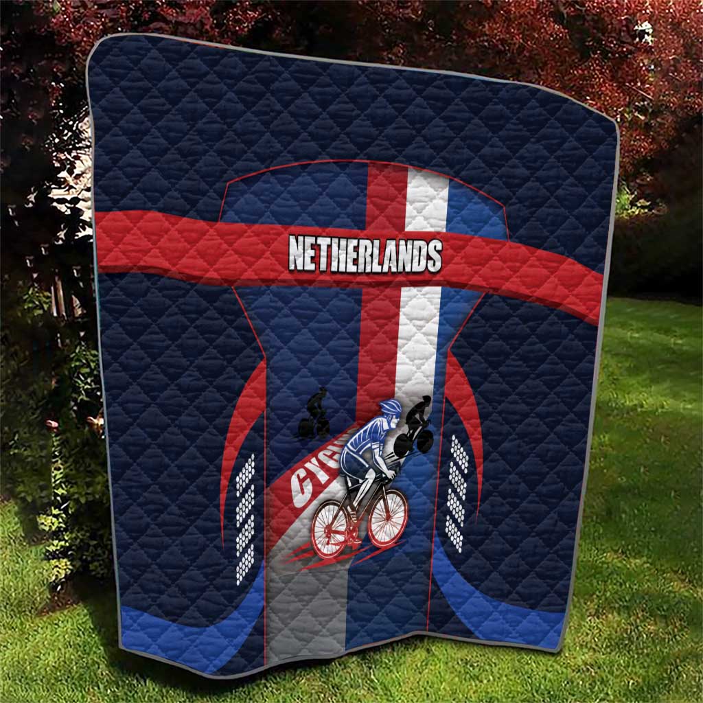 Netherlands Cycling Quilt Sporty Style Navy - Wonder Print Shop