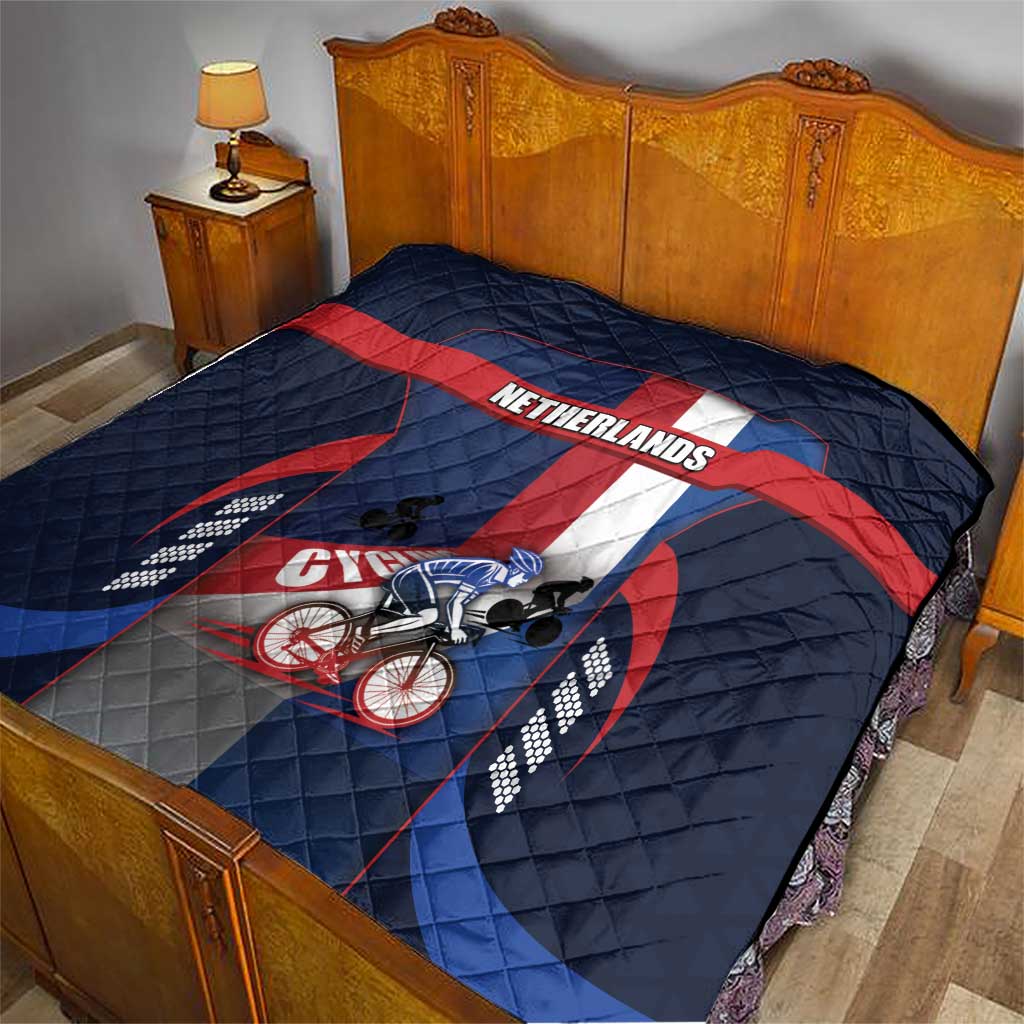 Netherlands Cycling Quilt Sporty Style Navy - Wonder Print Shop