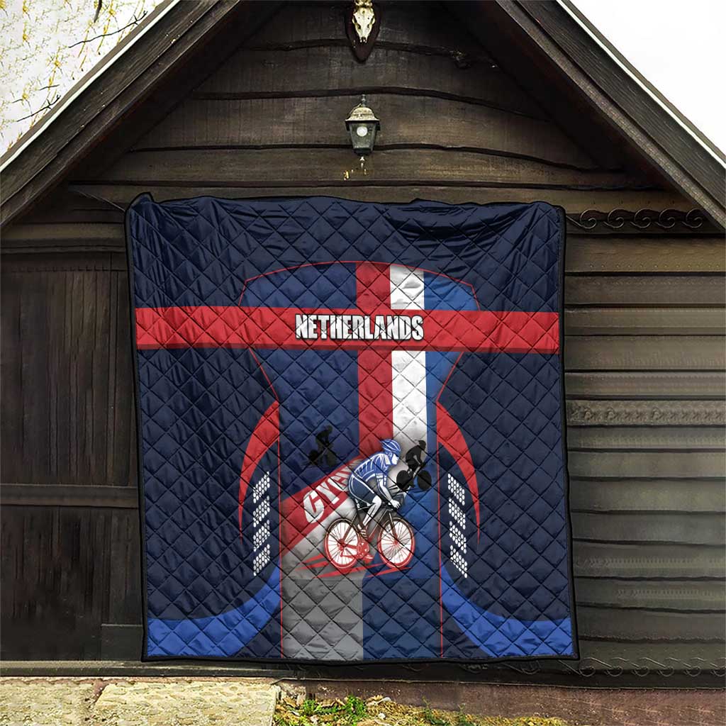Netherlands Cycling Quilt Sporty Style Navy - Wonder Print Shop
