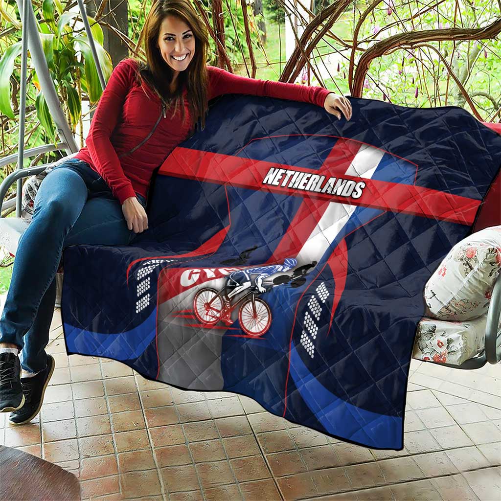 Netherlands Cycling Quilt Sporty Style Navy - Wonder Print Shop