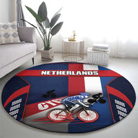 Netherlands Cycling Round Carpet Sporty Style Navy - Wonder Print Shop