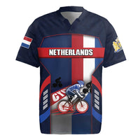 Personalized Netherlands Cycling Rugby Jersey Sporty Style Navy - Wonder Print Shop