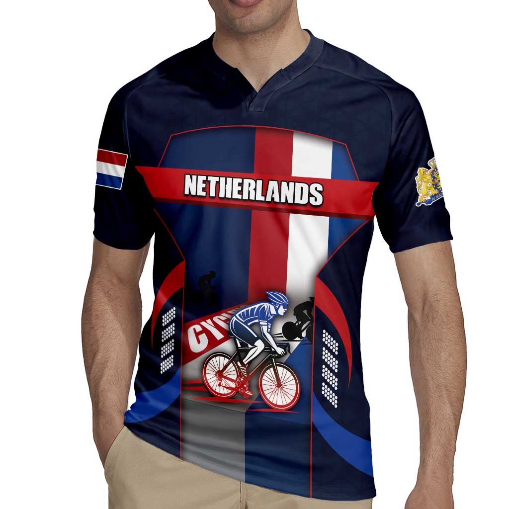 Personalized Netherlands Cycling Rugby Jersey Sporty Style Navy - Wonder Print Shop