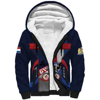 Personalized Netherlands Cycling Sherpa Hoodie Sporty Style Navy - Wonder Print Shop