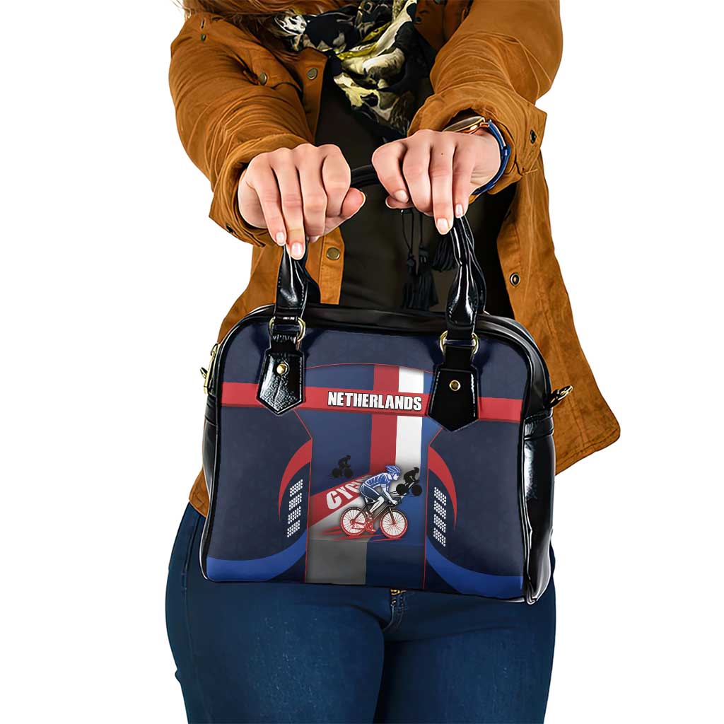 Netherlands Cycling Shoulder Handbag Sporty Style Navy - Wonder Print Shop
