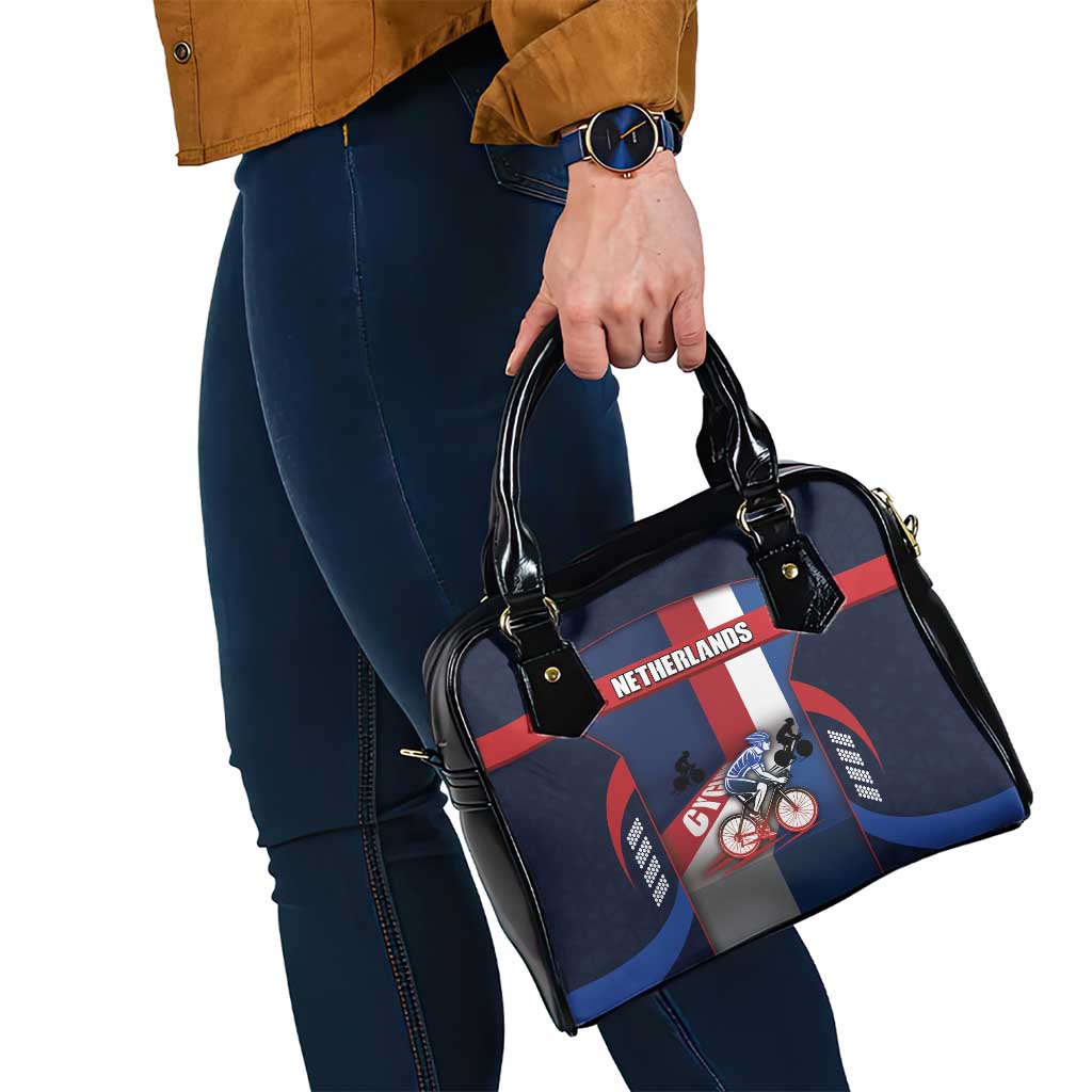 Netherlands Cycling Shoulder Handbag Sporty Style Navy - Wonder Print Shop
