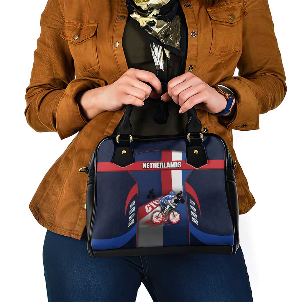 Netherlands Cycling Shoulder Handbag Sporty Style Navy - Wonder Print Shop