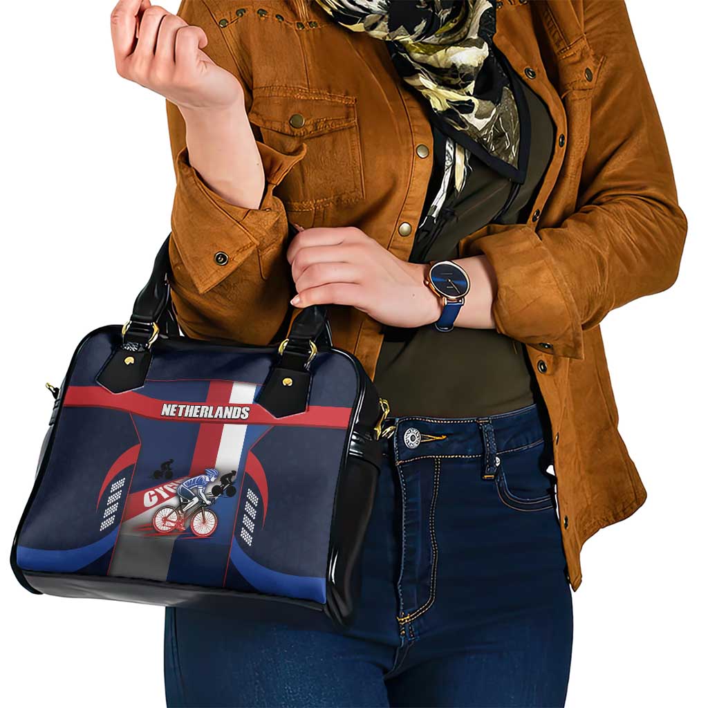 Netherlands Cycling Shoulder Handbag Sporty Style Navy - Wonder Print Shop