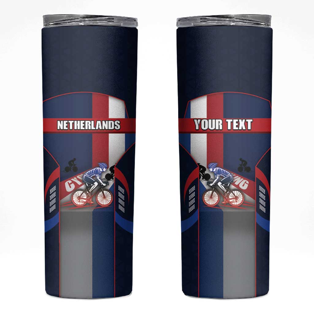 Personalized Netherlands Cycling Skinny Tumbler Sporty Style Navy - Wonder Print Shop