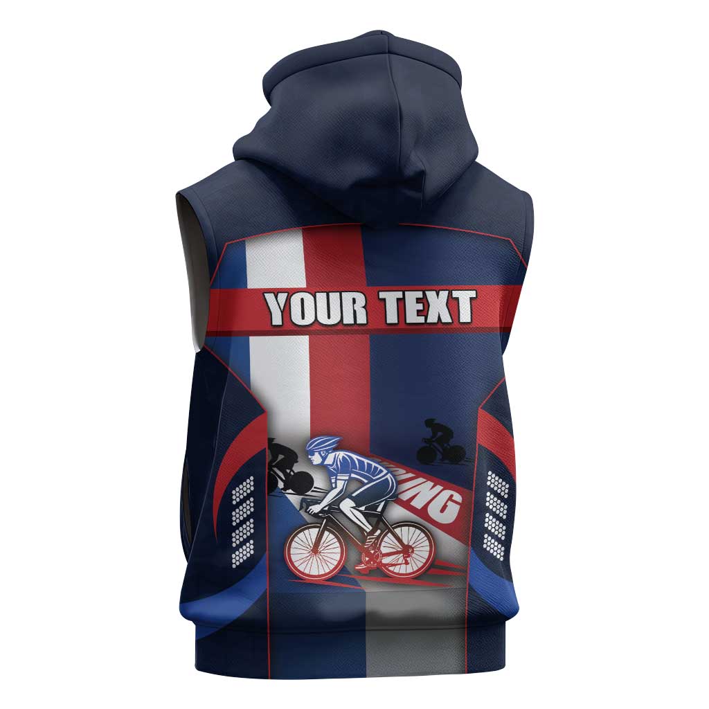 Personalized Netherlands Cycling Sleeveless Zip Hoodie Sporty Style Navy - Wonder Print Shop