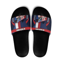 Netherlands Cycling Slide Sandals Sporty Style Navy - Wonder Print Shop