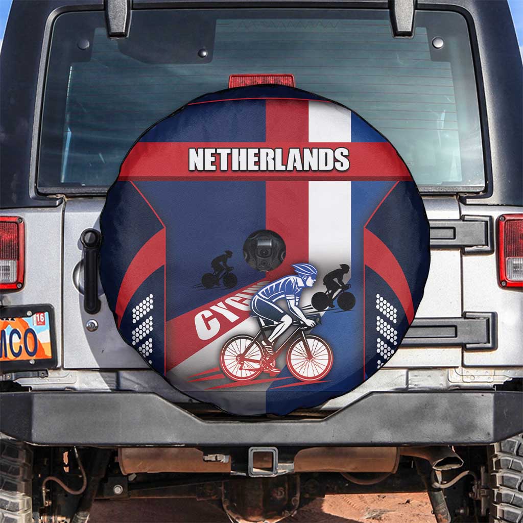 Netherlands Cycling Spare Tire Cover Sporty Style Navy - Wonder Print Shop