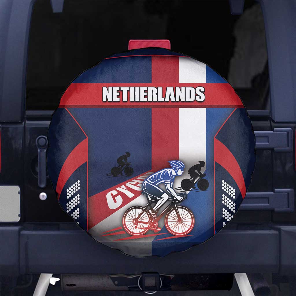 Netherlands Cycling Spare Tire Cover Sporty Style Navy - Wonder Print Shop