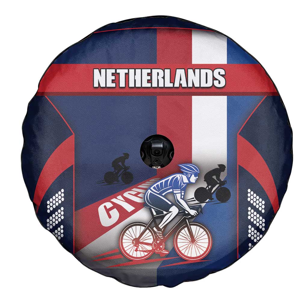 Netherlands Cycling Spare Tire Cover Sporty Style Navy - Wonder Print Shop