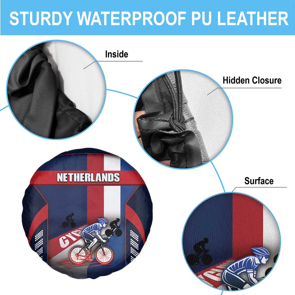 Netherlands Cycling Spare Tire Cover Sporty Style Navy - Wonder Print Shop
