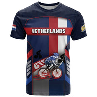 Personalized Netherlands Cycling T Shirt Sporty Style Navy - Wonder Print Shop