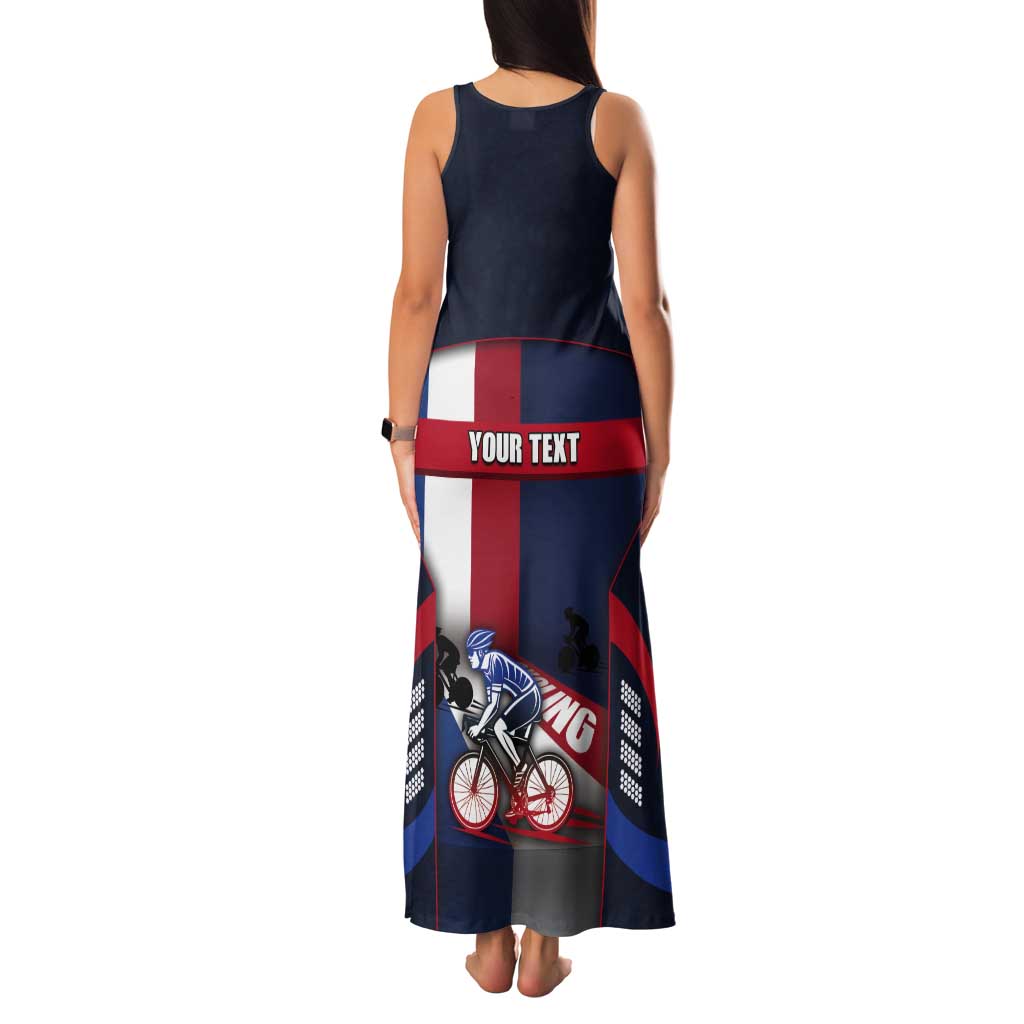 Personalized Netherlands Cycling Tank Maxi Dress Sporty Style Navy - Wonder Print Shop