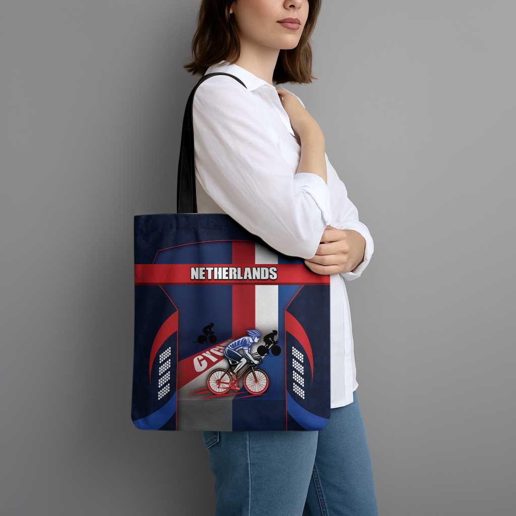 Netherlands Cycling Tote Bag Sporty Style Navy - Wonder Print Shop