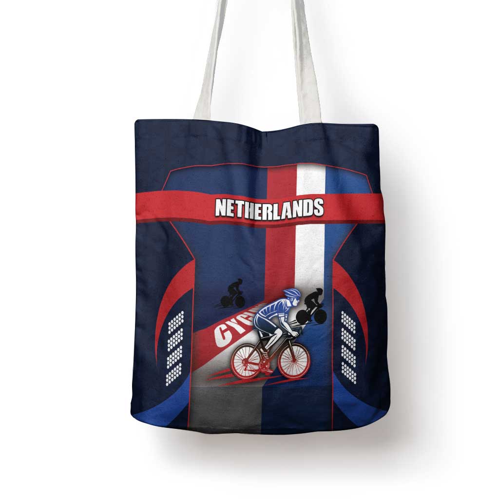 Netherlands Cycling Tote Bag Sporty Style Navy - Wonder Print Shop