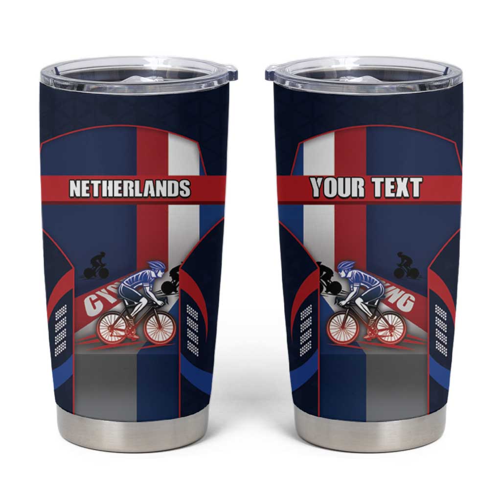 Personalized Netherlands Cycling Tumbler Cup Sporty Style Navy - Wonder Print Shop