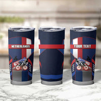Personalized Netherlands Cycling Tumbler Cup Sporty Style Navy - Wonder Print Shop
