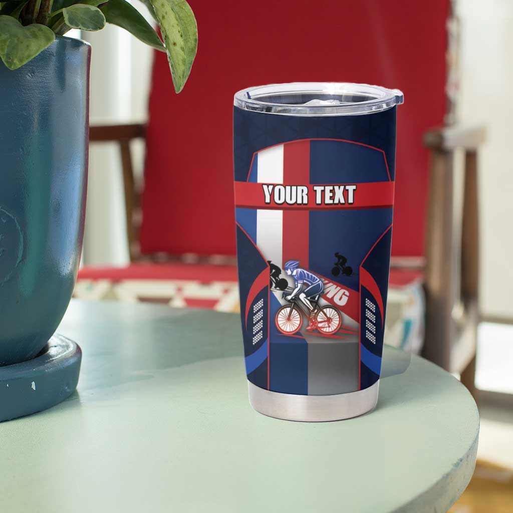 Personalized Netherlands Cycling Tumbler Cup Sporty Style Navy - Wonder Print Shop