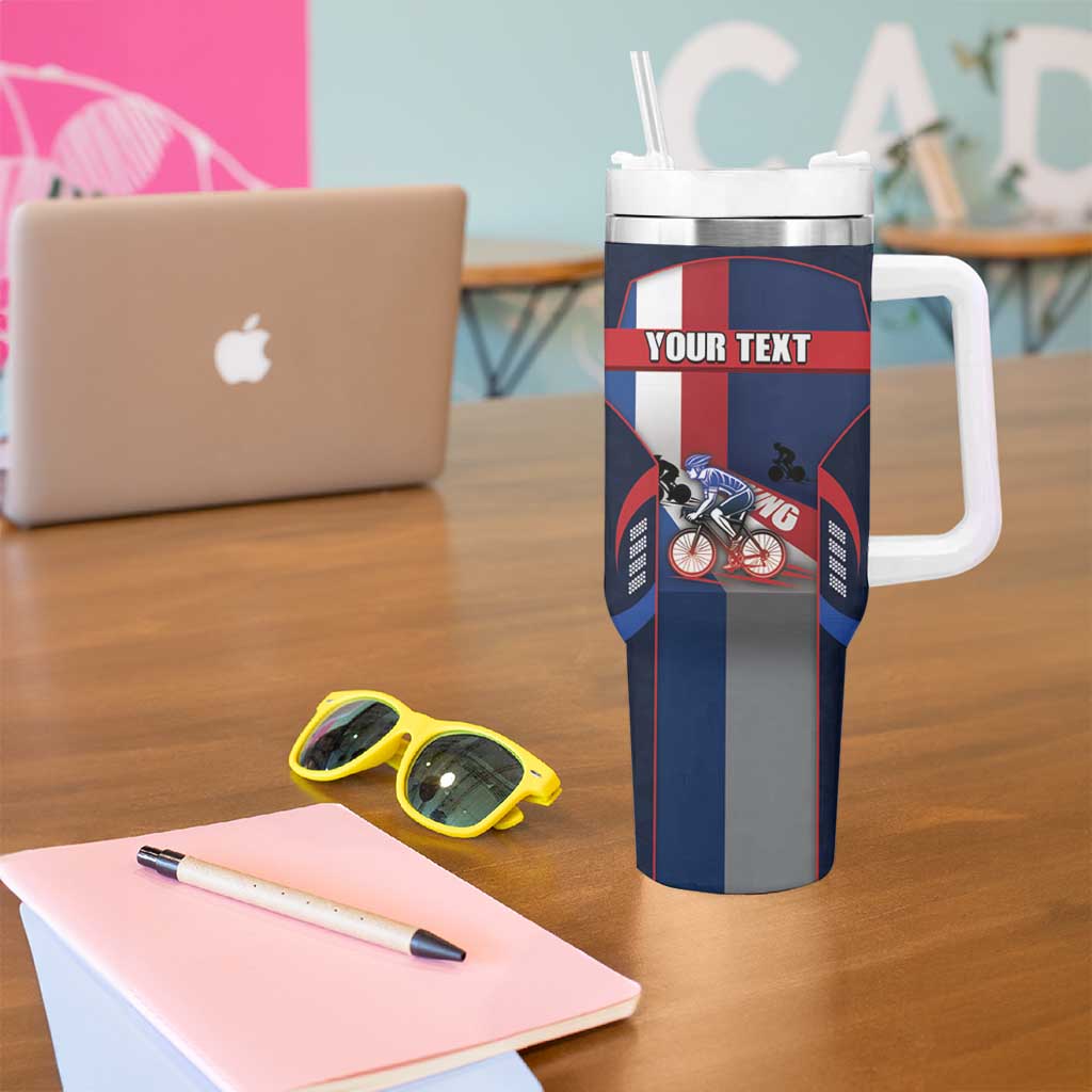 Personalized Netherlands Cycling Tumbler With Handle Sporty Style Navy - Wonder Print Shop